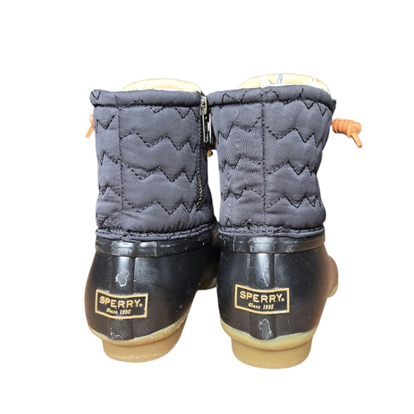 Sperry Womens STS84367 Black Top Sider Quilted Saltwater Duck Rain Boots Size 8 - Picture 4 of 11